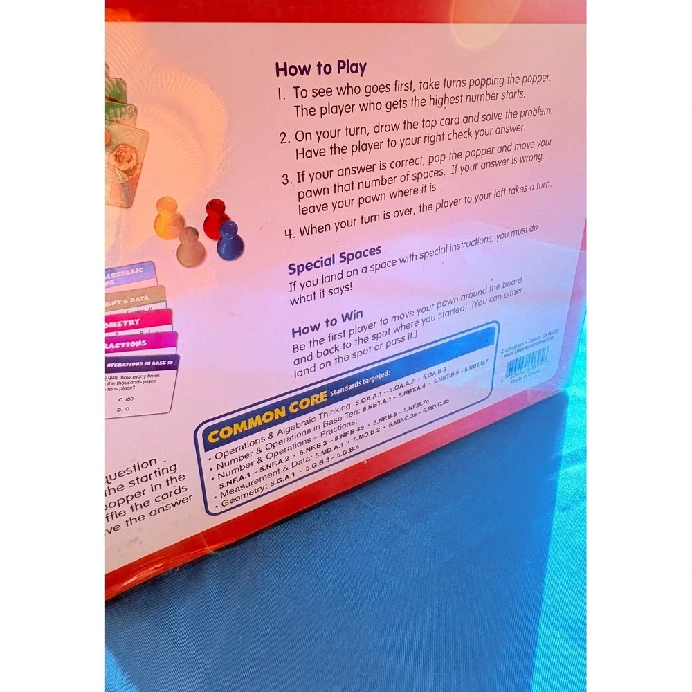 Lakeshore Pop-to-Win Math Game Grade 5 Common‎ Core Educational Board Game PP225